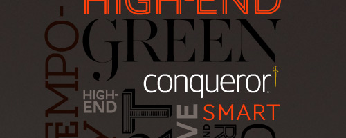 Conqueror, site full flash inspiration papier Arjowiggins, proposant des typographies gratuites à télécharger.