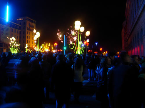 installation place Louis Pradel, Lyon 1er pour la fête des lumières 2009