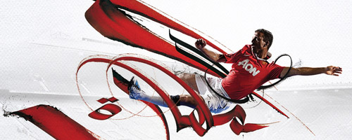 a saudi campain mixing up football and calligraphy